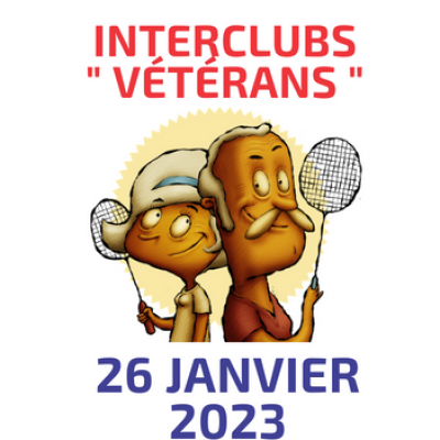 Interclubs Vétérans le jeudi 26 janvier 2023 à 20h00 au gymnase Ferber