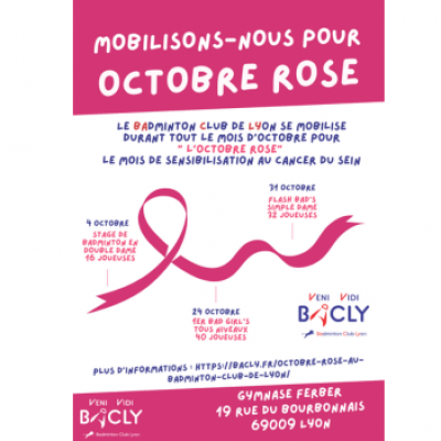 Octobre Rose au Badminton Club de Lyon