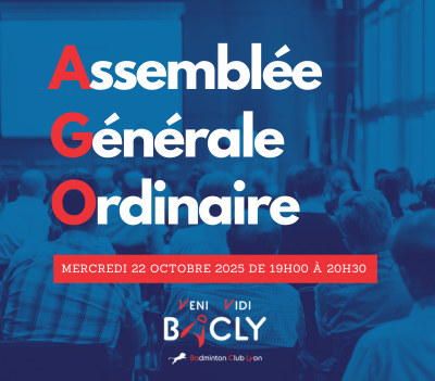 Assemblée Générale Ordinaire le mercredi 22 octobre 2025 de 19h00 à 20h30 au gymnase Ferber
