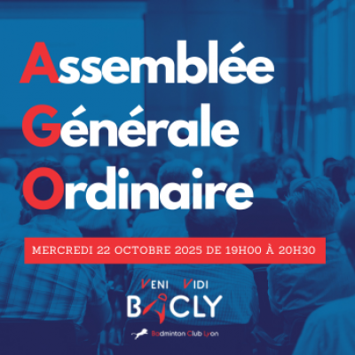 Assemblée Générale Ordinaire le mercredi 22 octobre 2025 de 19h00 à 20h30 au gymnase Ferber
