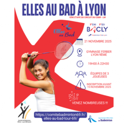 1ère étape du circuit « ELLES AU BAD » le 21 novembre à Lyon 9ème