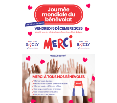 Journée mondiale du Bénévolat : 5 décembre 2025
