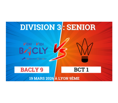 Interclubs « Senior » le jeudi 19 mars 2026 à 20h30 au gymnase Ferber