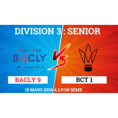 Interclubs « Senior » le jeudi 19 mars 2026 à 20h30 au gymnase Ferber