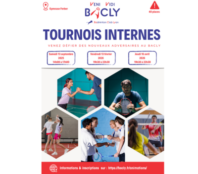 2ème tournoi « INTERNE » du club le 13 février 2026