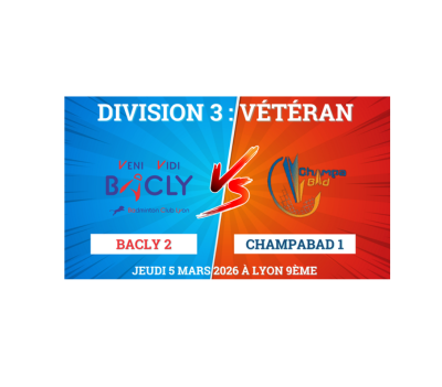 Interclubs « Vétéran » le jeudi 5 mars 2026 à 20h30 au gymnase Ferber