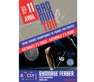 10ème et dernière journée des interclubs nationaux le 11 avril 2026