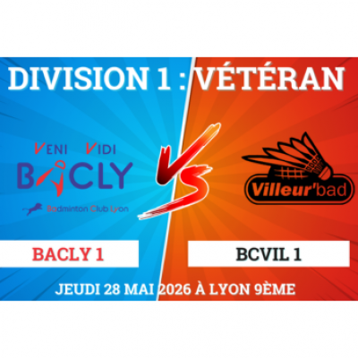 Interclubs « Vétéran » le jeudi 28 mai 2026 à 20h30 au gymnase Ferber