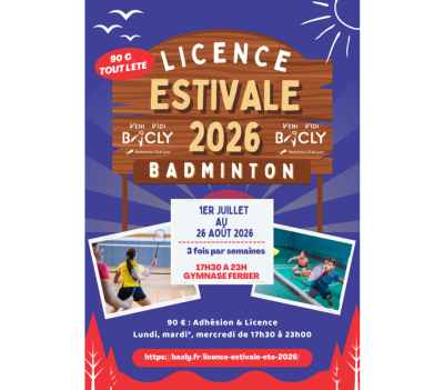 Licence estivale au BACLY – Été 2026