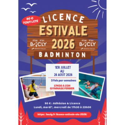 Licence estivale au BACLY – Été 2026