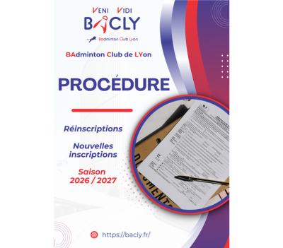 Réinscription pour la saison 2026 / 2027 au 1er juin 2026