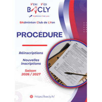 Réinscription pour la saison 2026 / 2027 au 1er juin 2026