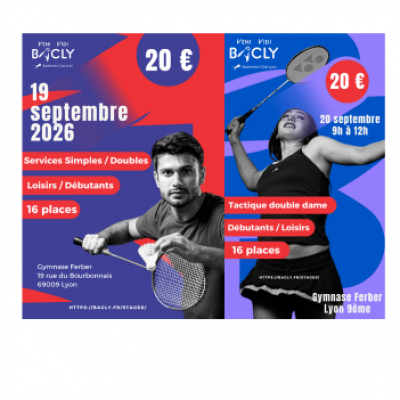 Stages de Badminton les 19 & 20 septembre 2026