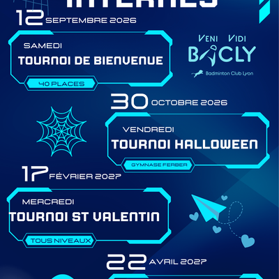 2ème tournoi « INTERNE » du club le 30 octobre 2026