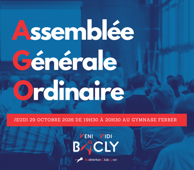 Assemblée Générale Ordinaire du BACLY le 29 octobre 2026