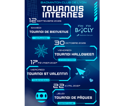2ème tournoi « INTERNE » du club le 30 octobre 2026