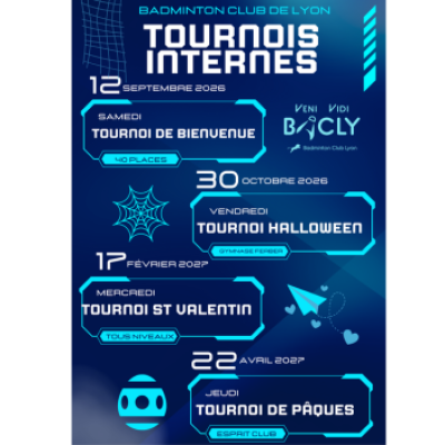 2ème tournoi « INTERNE » du club le 30 octobre 2026