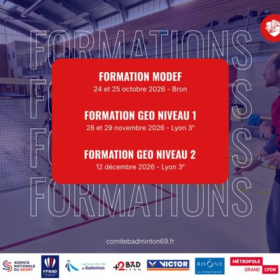 Formations avec le Comité du Badminton du Rhône